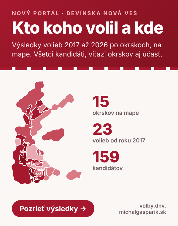 Voľby v Devínskej: kto koho volil a kde, výsledky po okrskoch na mape